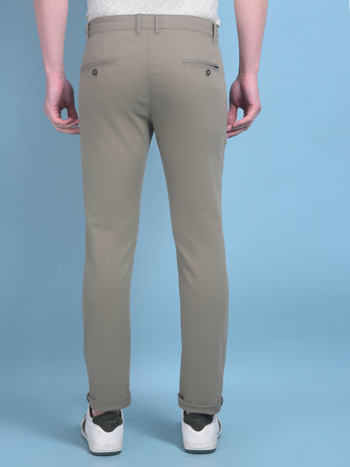 Olive Stretchable Cotton Trousers-Men Trousers-Crimsoune Club