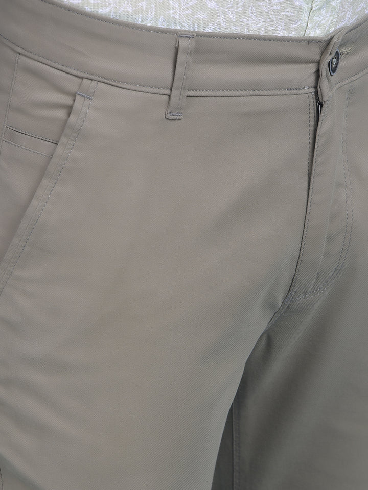 Olive Stretchable Cotton Trousers-Men Trousers-Crimsoune Club
