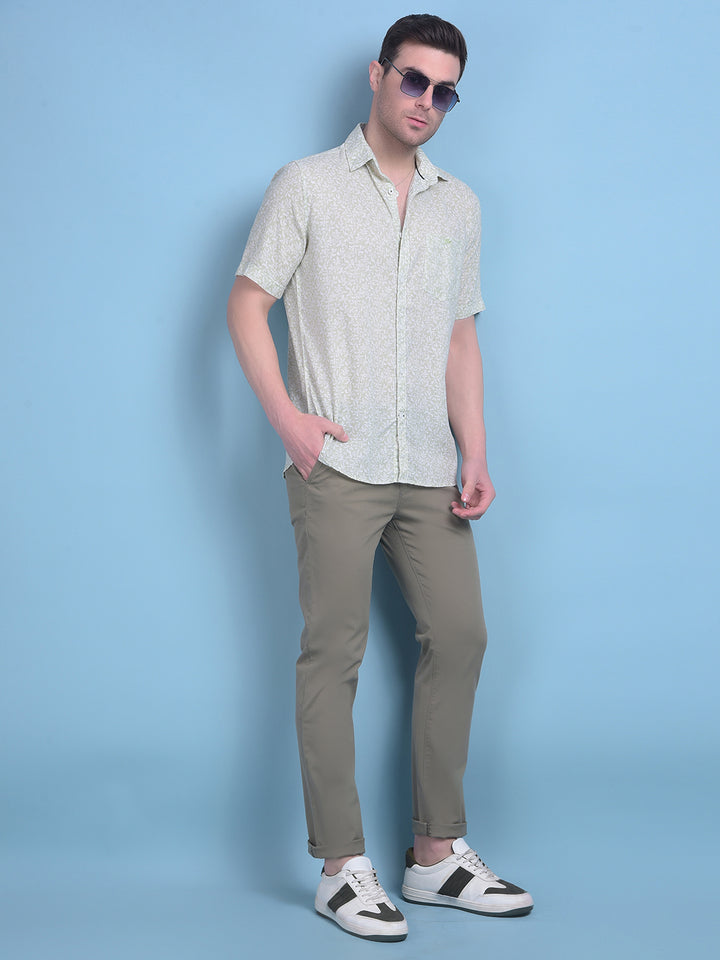 Olive Stretchable Cotton Trousers-Men Trousers-Crimsoune Club