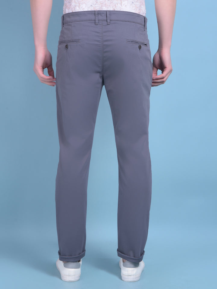 Grey Stretchable Cotton Trousers-Men Trousers-Crimsoune Club