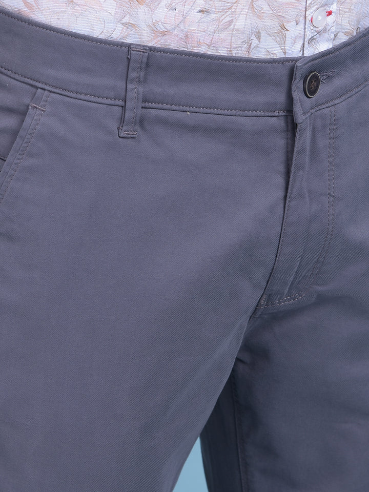 Grey Stretchable Cotton Trousers-Men Trousers-Crimsoune Club