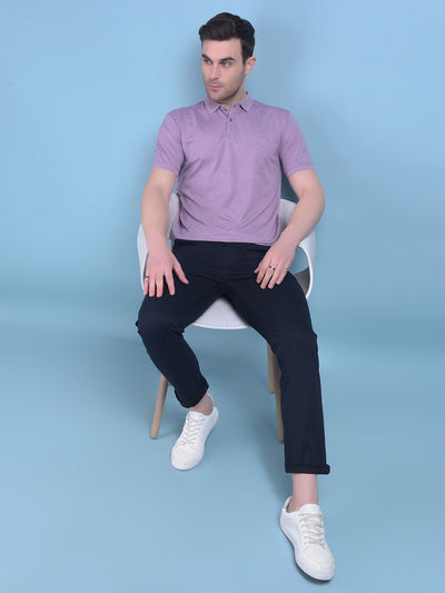 Navy Blue Stretchable Cotton Trousers-Men Trousers-Crimsoune Club