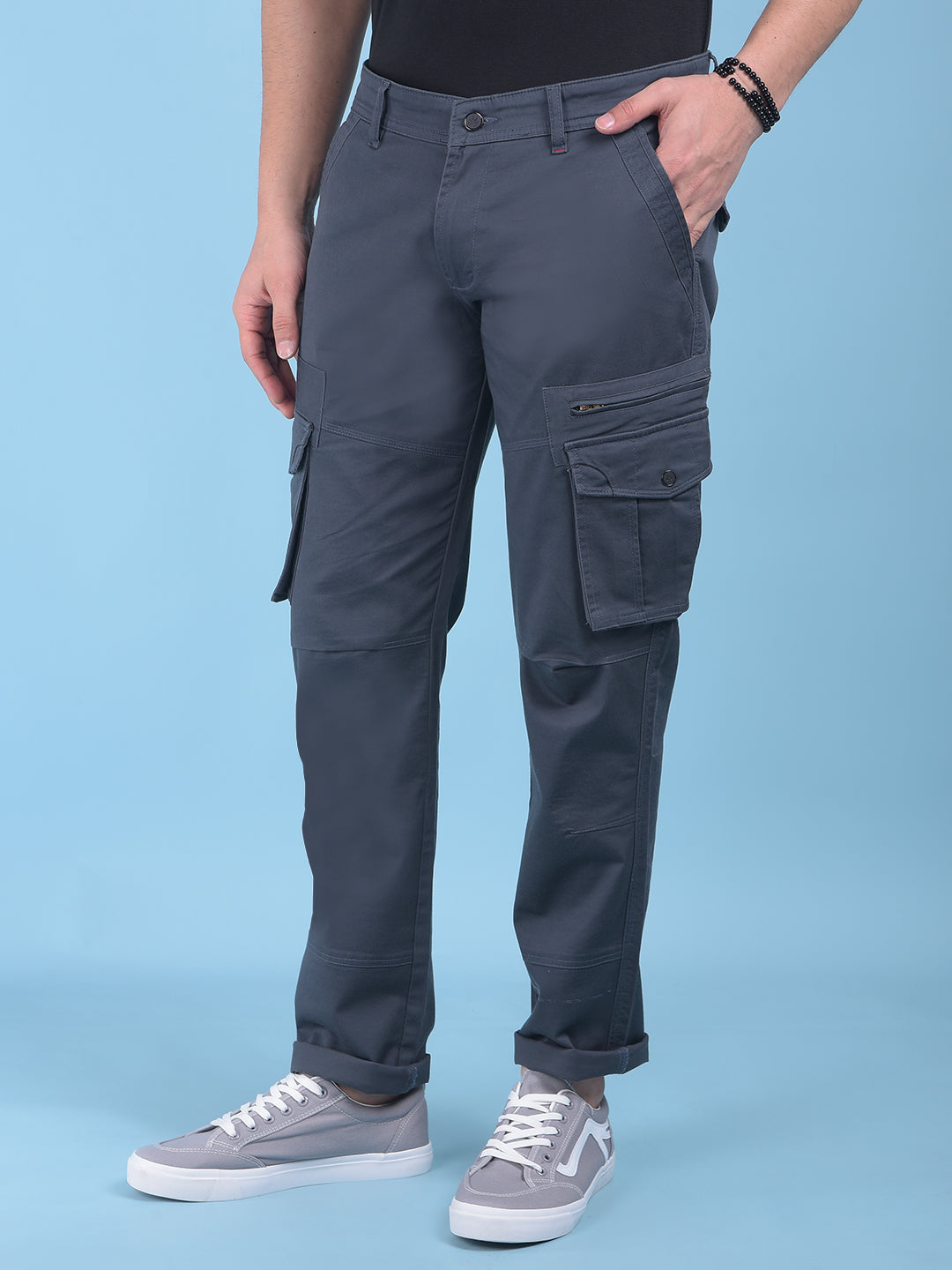 Grey Stretchable Trousers-Men Trousers-Crimsoune Club