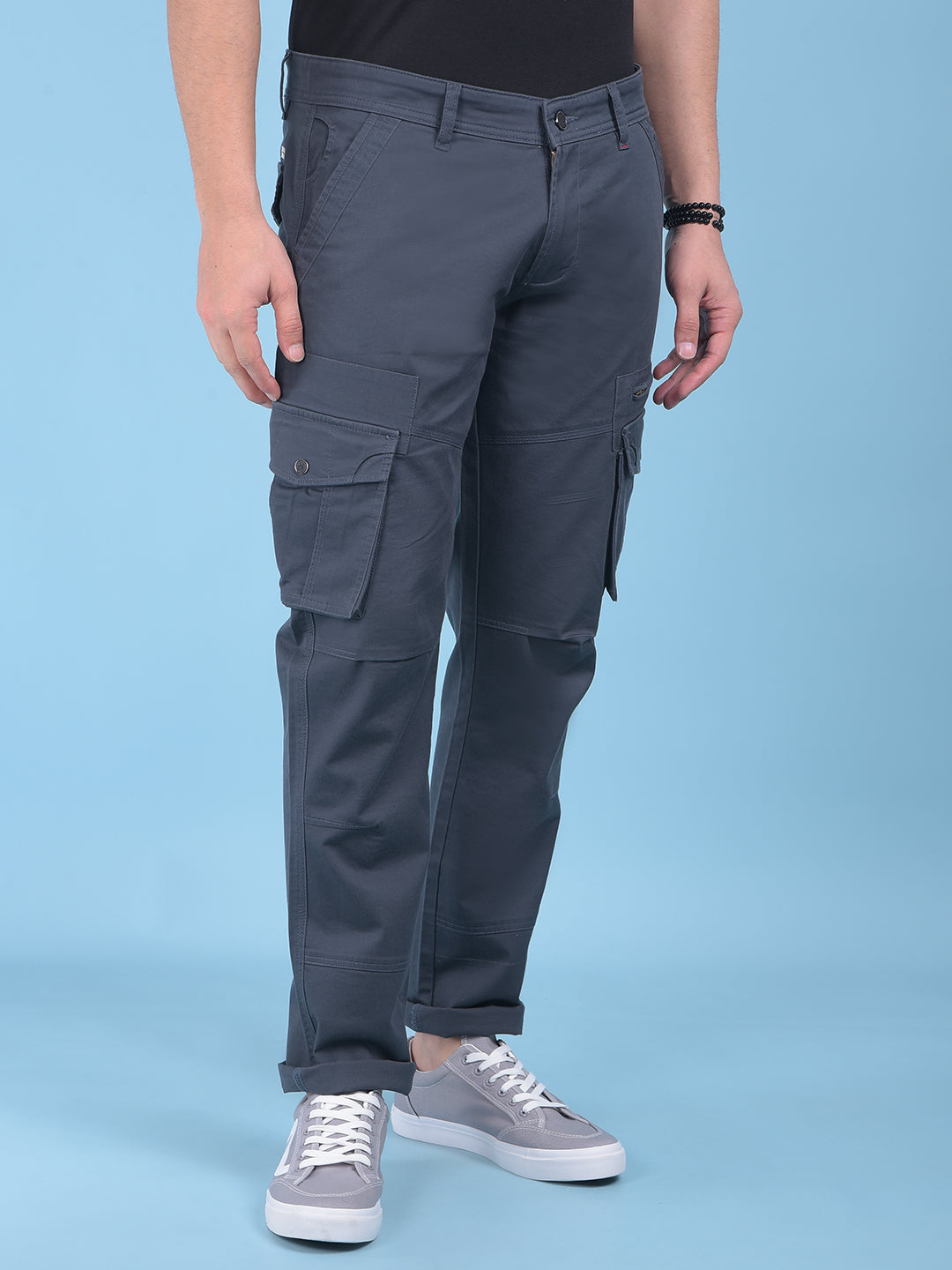 Grey Stretchable Trousers-Men Trousers-Crimsoune Club