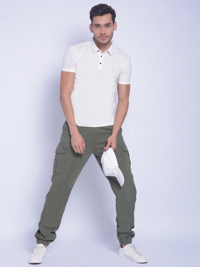 Olive Trousers-Men Trousers-Crimsoune Club