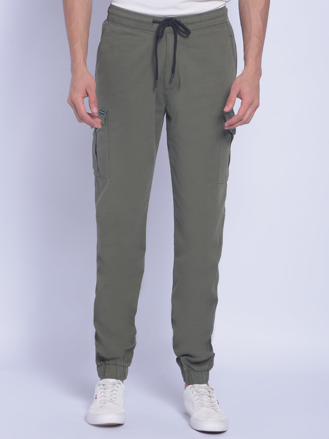 Olive Trousers-Men Trousers-Crimsoune Club