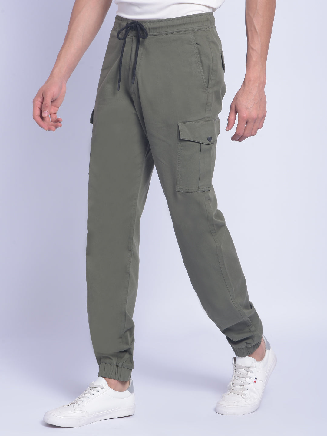 Olive Trousers-Men Trousers-Crimsoune Club