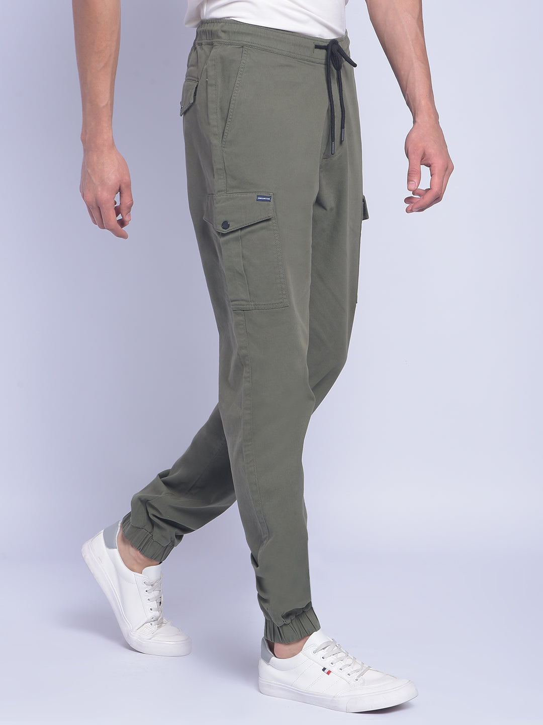 Olive Trousers-Men Trousers-Crimsoune Club