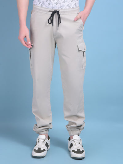 Beige Stretchable Trousers-Men Trousers-Crimsoune Club