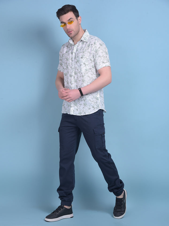 Navy Blue Stretchable Trousers-Men Trousers-Crimsoune Club