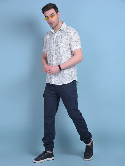 Navy Blue Stretchable Trousers-Men Trousers-Crimsoune Club