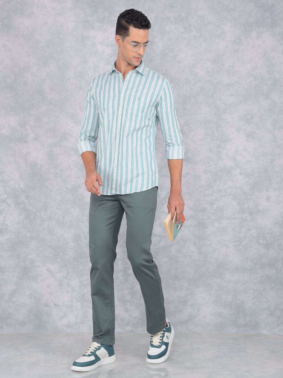 Green Straight Trousers-Men Trousers-Crimsoune Club