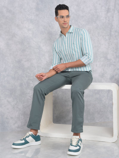 Green Straight Trousers-Men Trousers-Crimsoune Club