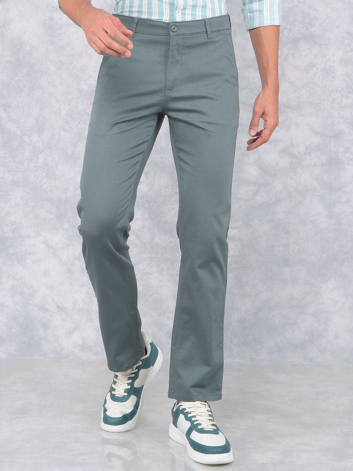 Green Straight Trousers-Men Trousers-Crimsoune Club