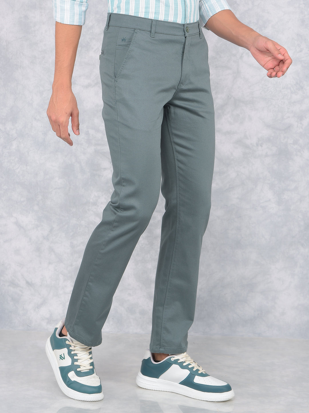 Green Straight Trousers-Men Trousers-Crimsoune Club
