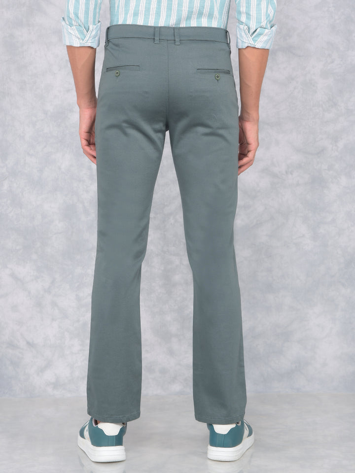 Green Straight Trousers-Men Trousers-Crimsoune Club