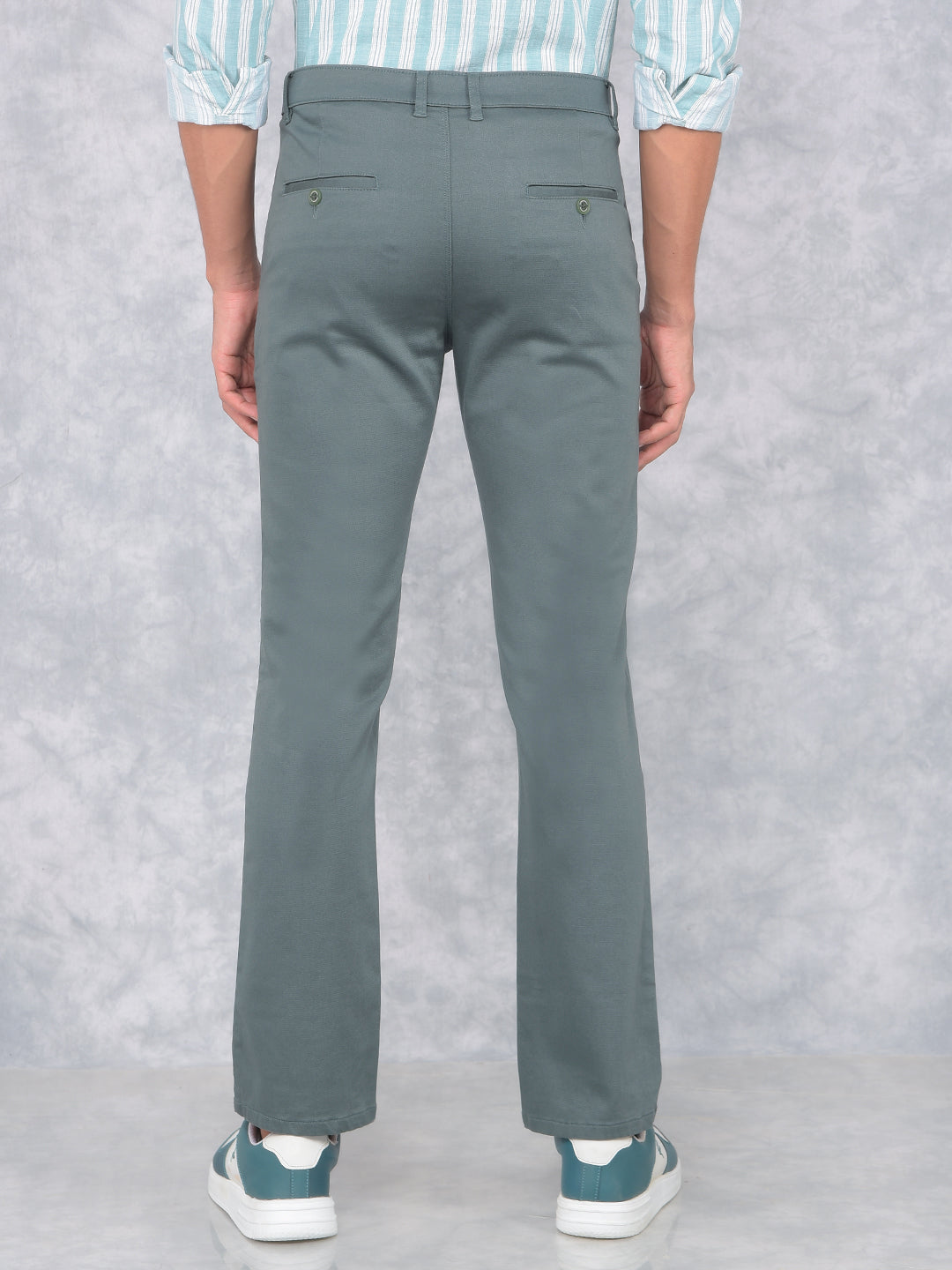 Green Straight Trousers-Men Trousers-Crimsoune Club