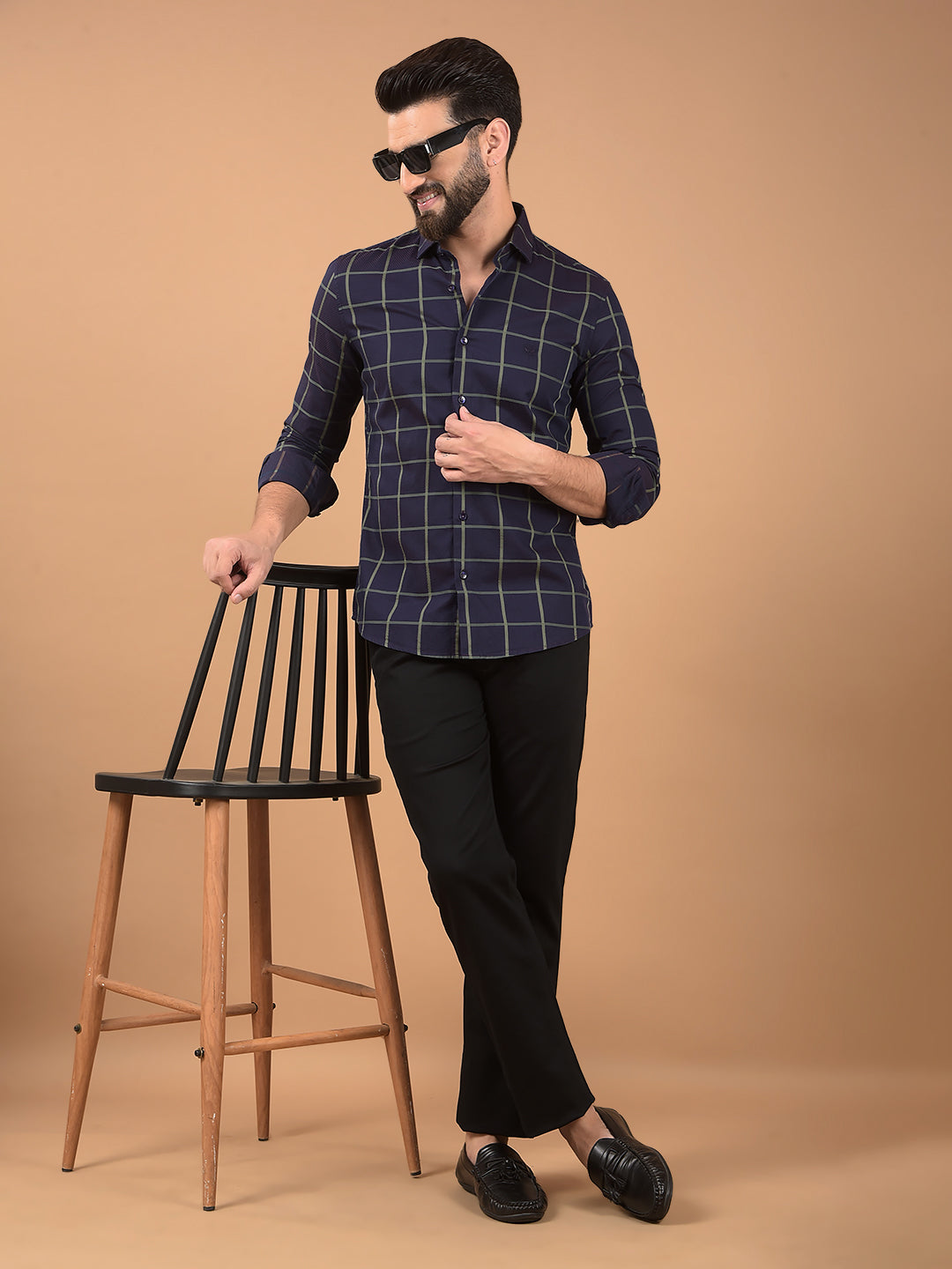 Black Straight Chinos-Men Trousers-Crimsoune Club