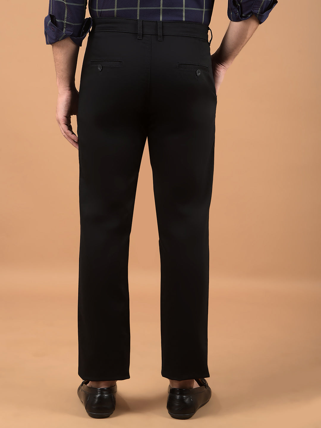 Black Straight Chinos-Men Trousers-Crimsoune Club