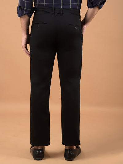 Black Straight Chinos-Men Trousers-Crimsoune Club