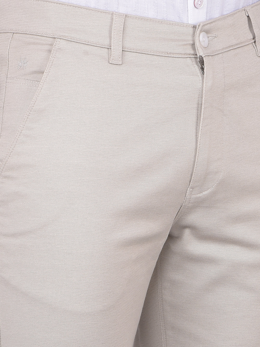 Cream Straight Trousers-Men Trousers-Crimsoune Club
