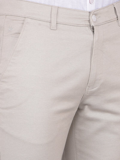 Cream Straight Trousers-Men Trousers-Crimsoune Club