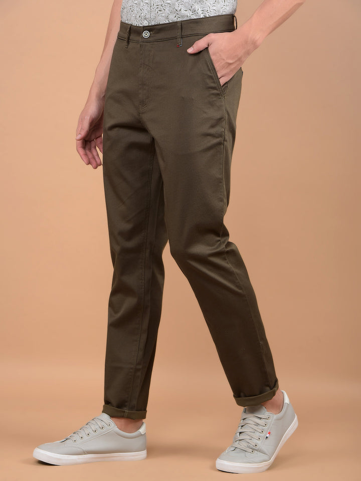 Olive Knitted Trousers-Men Trousers-Crimsoune Club