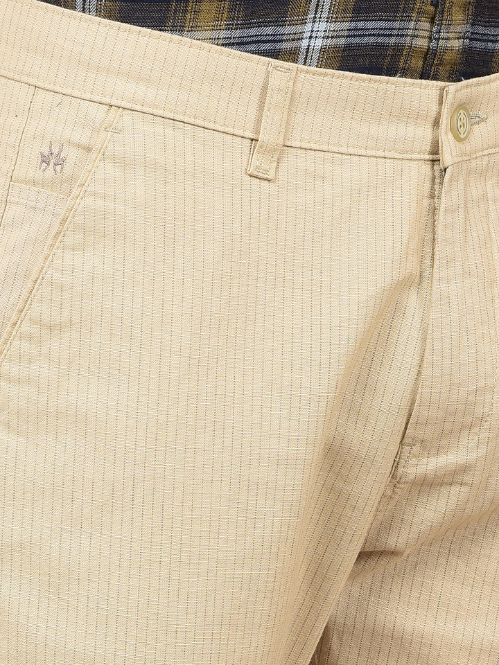 Beige Vertical Stripes Trousers-Men Trousers-Crimsoune Club