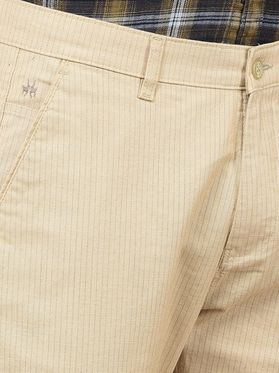 Beige Vertical Stripes Trousers-Men Trousers-Crimsoune Club