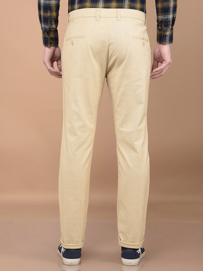 Beige Vertical Stripes Trousers-Men Trousers-Crimsoune Club