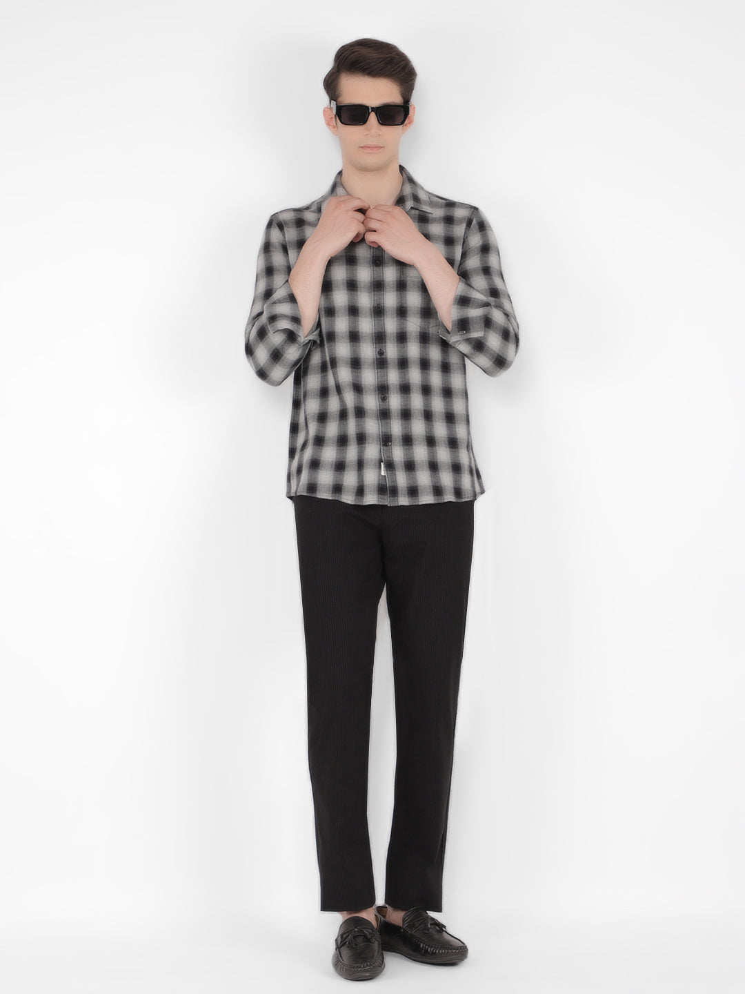 Black Vertical Stripes Trousers-Men Trousers-Crimsoune Club