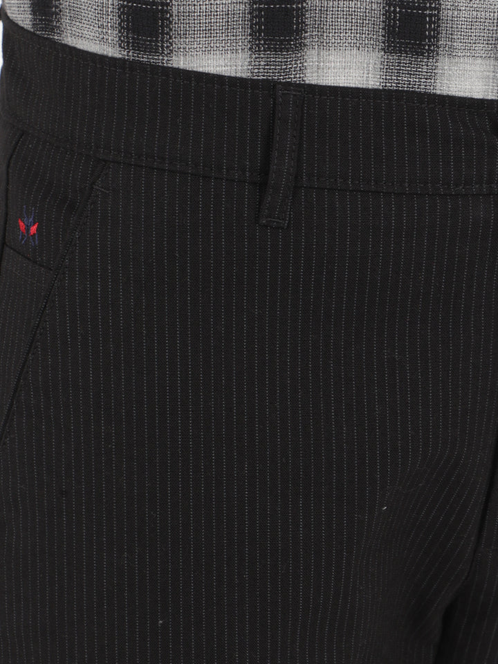 Black Vertical Stripes Trousers-Men Trousers-Crimsoune Club