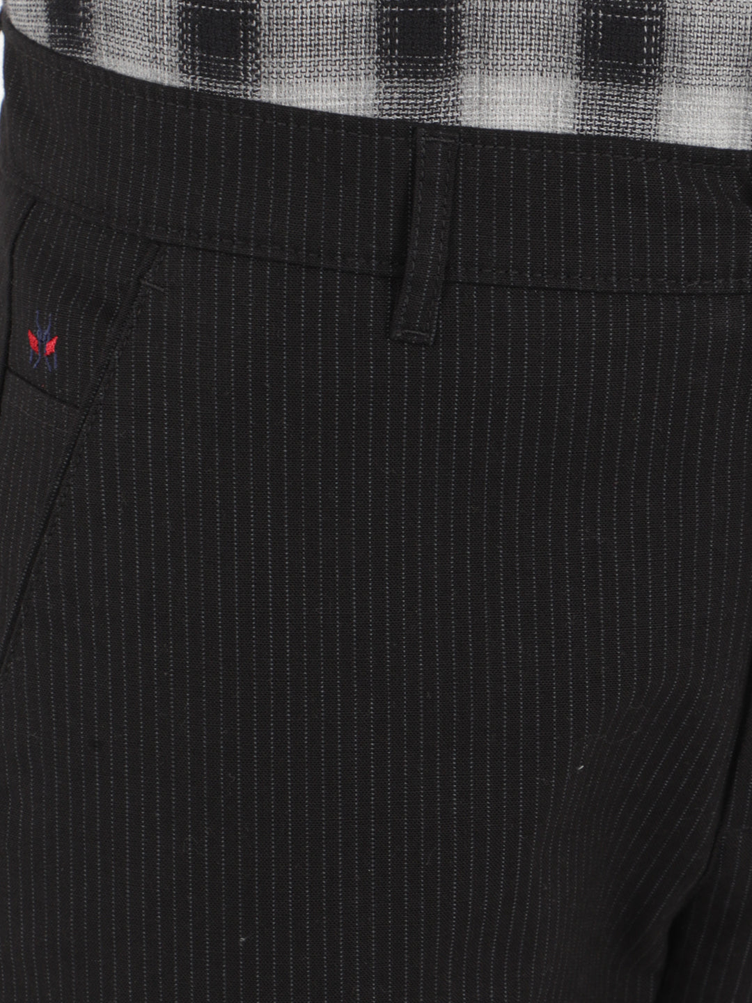Black Vertical Stripes Trousers-Men Trousers-Crimsoune Club