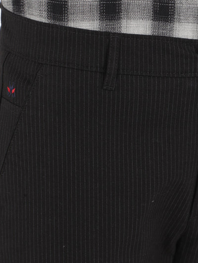 Black Vertical Stripes Trousers-Men Trousers-Crimsoune Club
