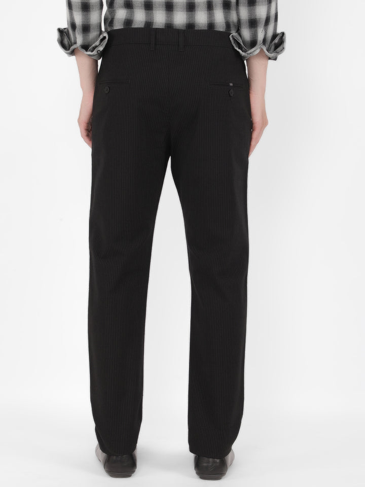 Black Vertical Stripes Trousers-Men Trousers-Crimsoune Club