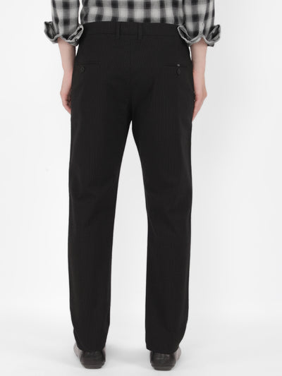 Black Vertical Stripes Trousers-Men Trousers-Crimsoune Club