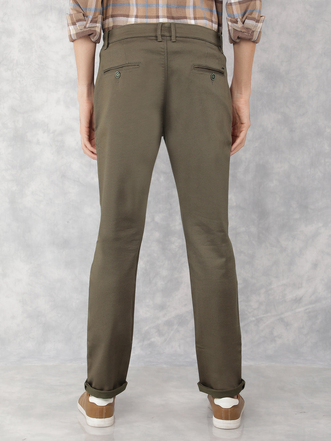 Olive Chinos Trousers-Men Trousers-Crimsoune Club