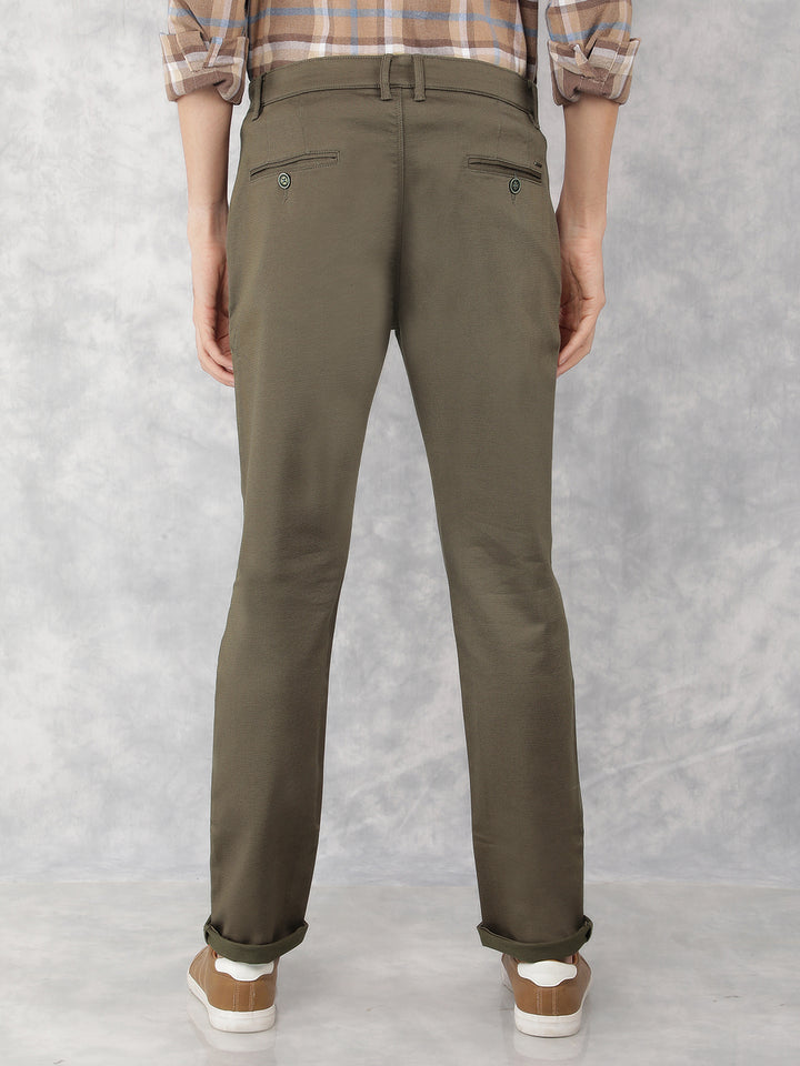 Olive Chinos Trousers-Men Trousers-Crimsoune Club