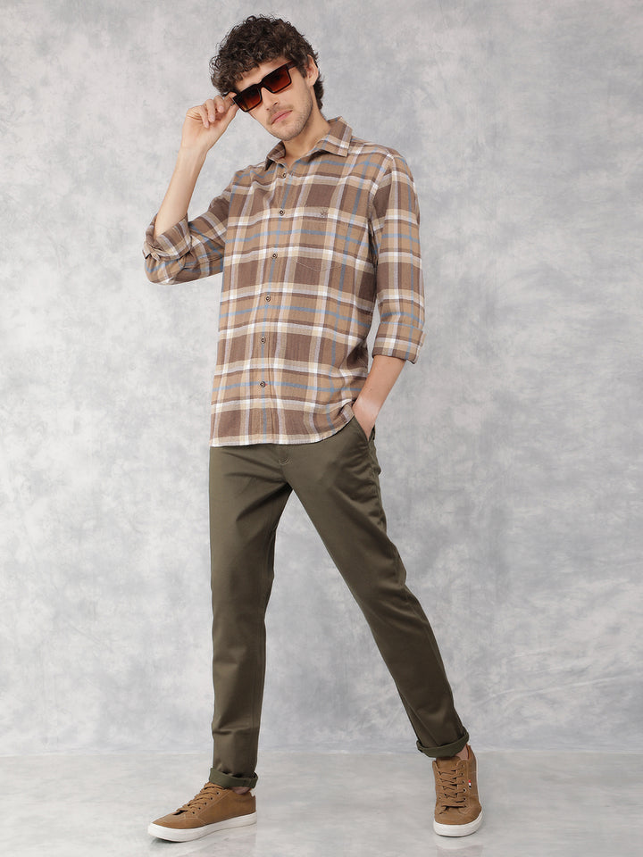 Olive Chinos Trousers-Men Trousers-Crimsoune Club