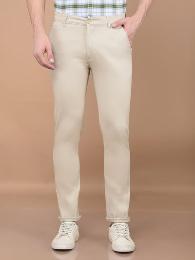 Beige Printed Trousers-Men Trousers-Crimsoune Club
