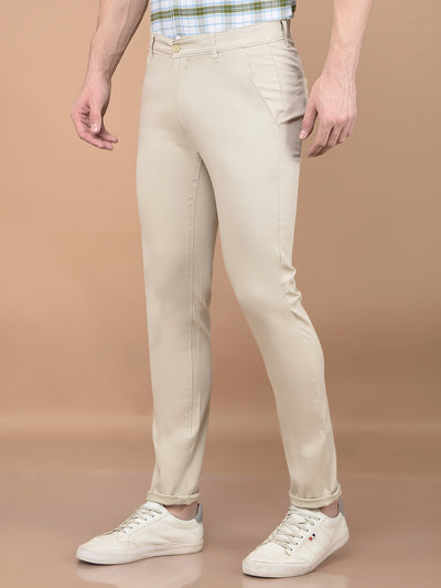Beige Printed Trousers-Men Trousers-Crimsoune Club