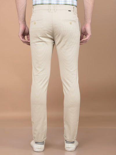 Beige Printed Trousers-Men Trousers-Crimsoune Club