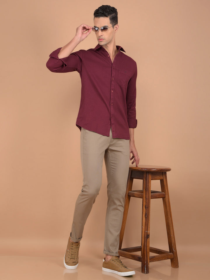 Khaki Trousers-Men Trousers-Crimsoune Club