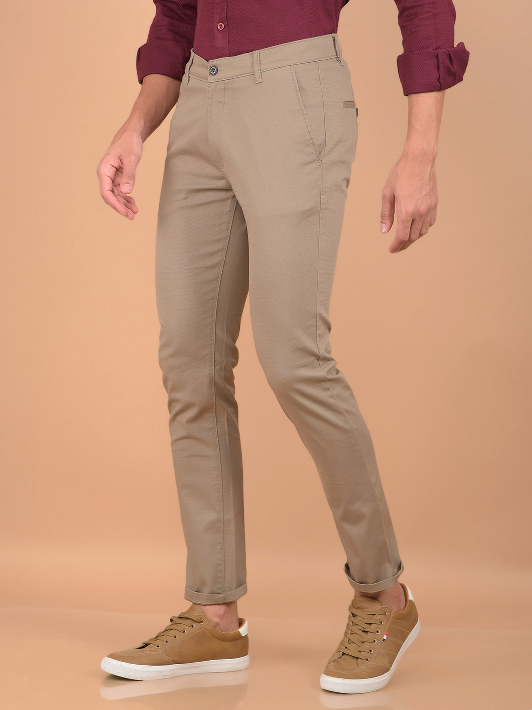 Khaki Trousers-Men Trousers-Crimsoune Club