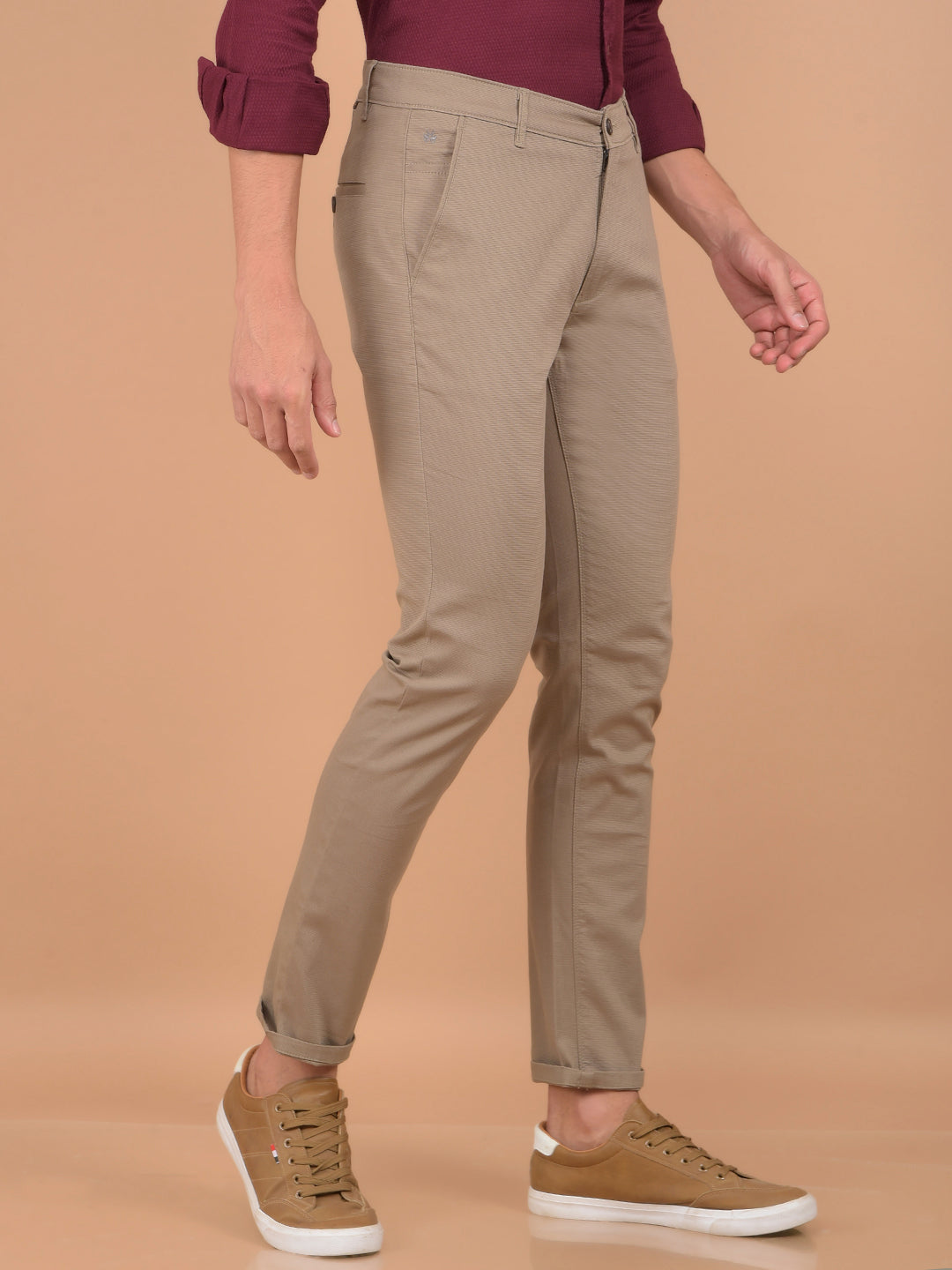 Khaki Trousers-Men Trousers-Crimsoune Club