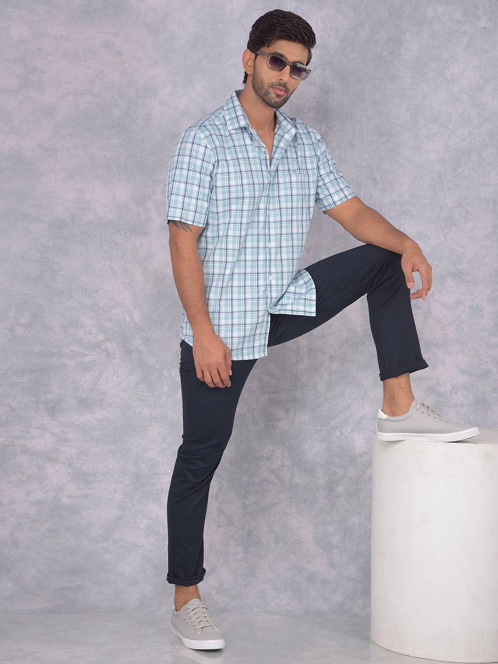 Navy Blue Trousers-Men Trousers-Crimsoune Club