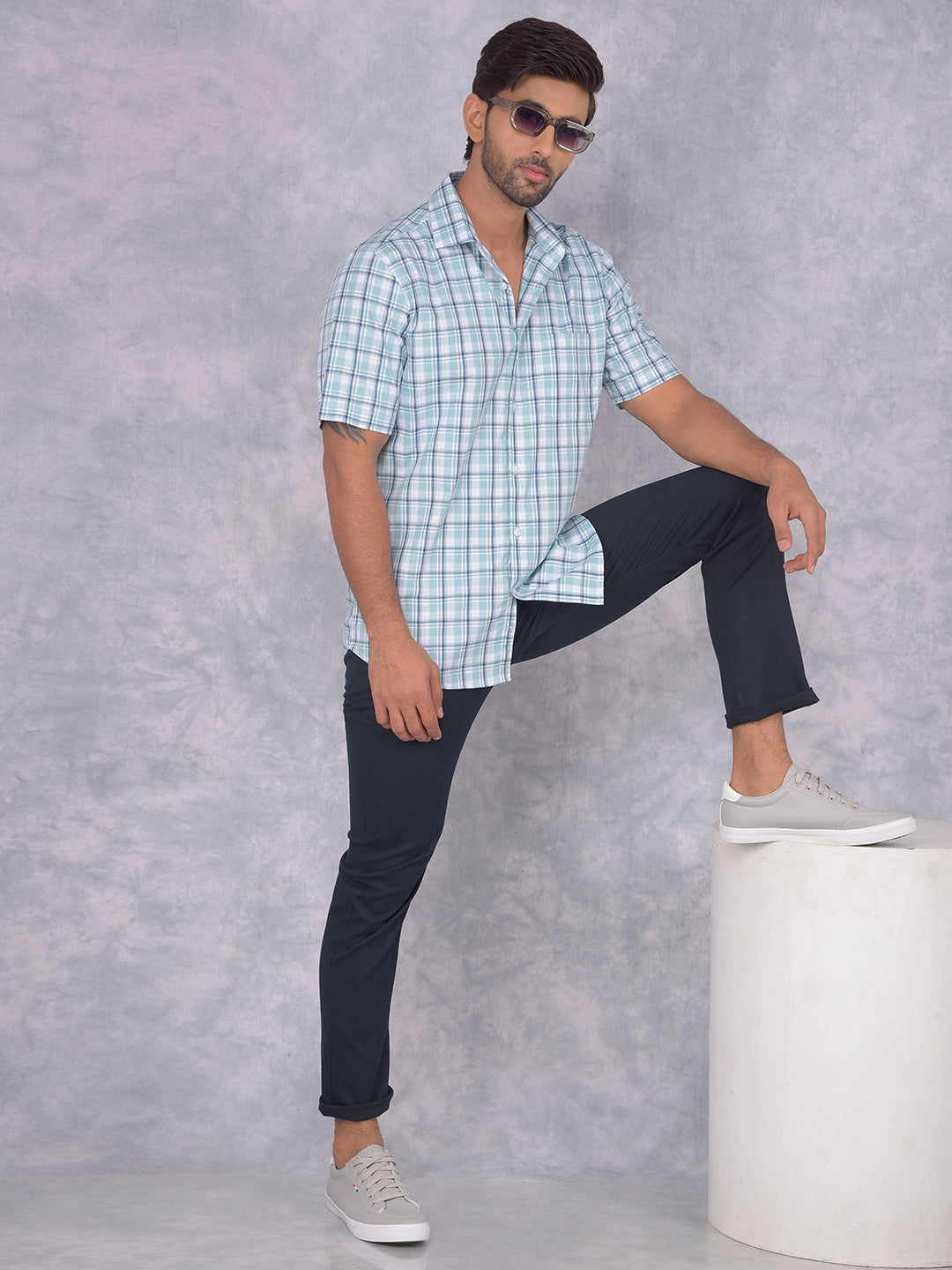 Navy Blue Trousers-Men Trousers-Crimsoune Club