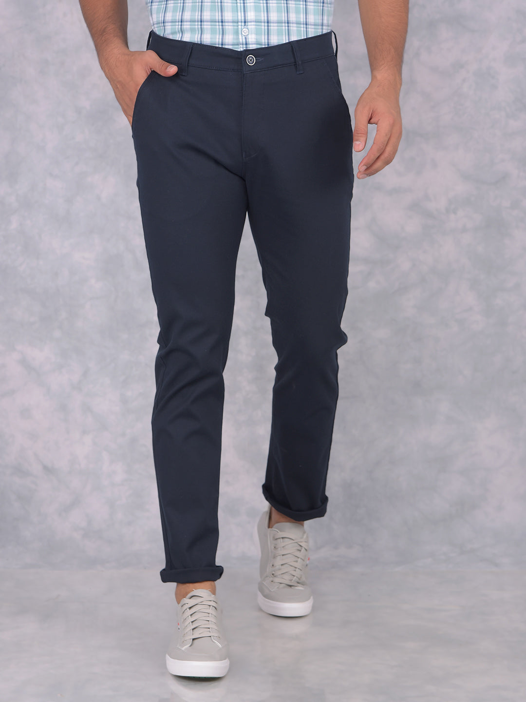 Navy Blue Trousers-Men Trousers-Crimsoune Club