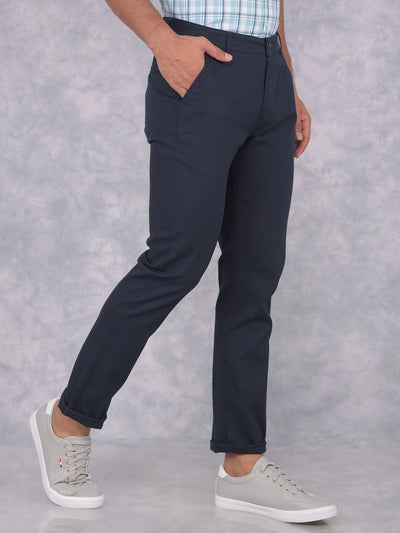 Navy Blue Trousers-Men Trousers-Crimsoune Club