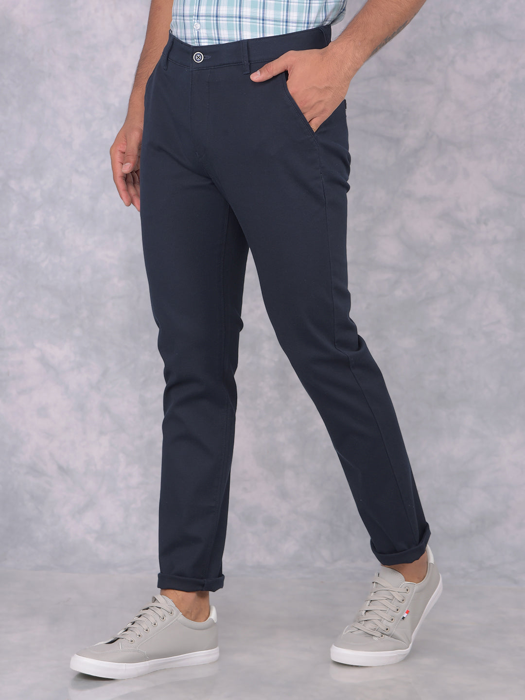 Navy Blue Trousers-Men Trousers-Crimsoune Club
